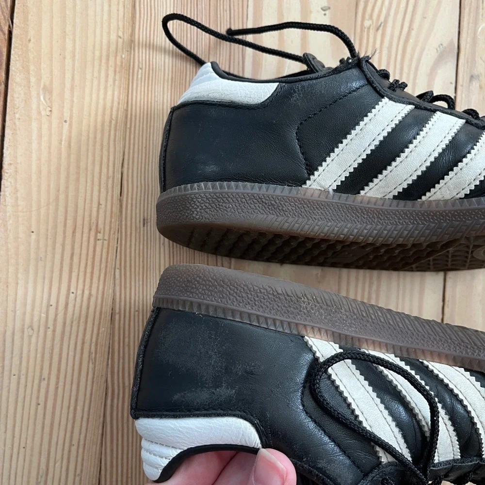 Adidas Samba Classic Black White Gum Leather Kids Soccer Shoes IF1945 Youth 2.5